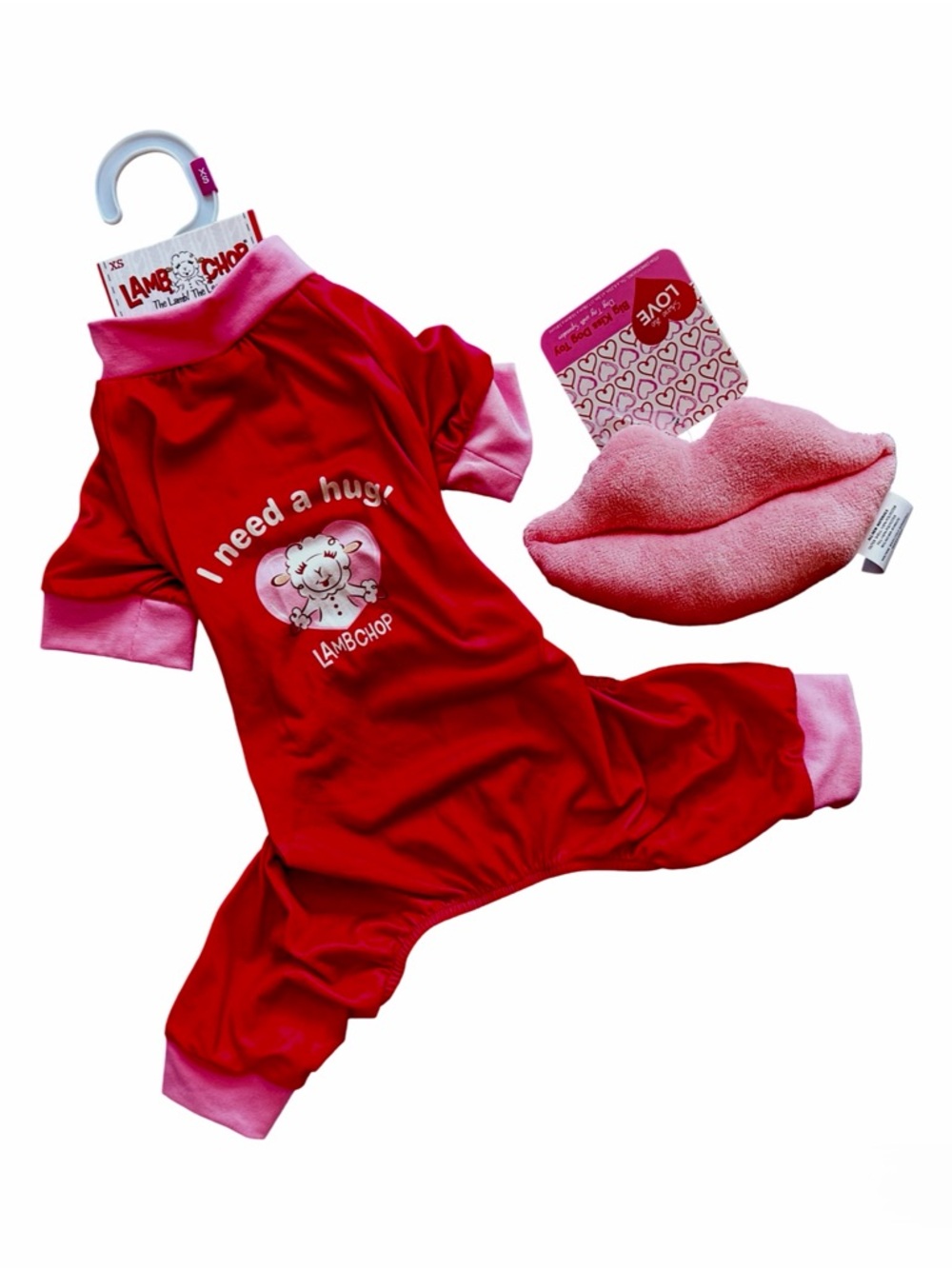 Dog Onesie Pajama Lambchop I Need A Hug Pet Costume/Clothes + Plush Toy